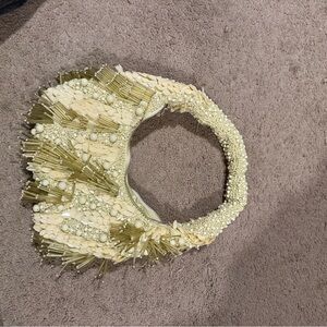 Elegant Cream Beaded Mini Bag